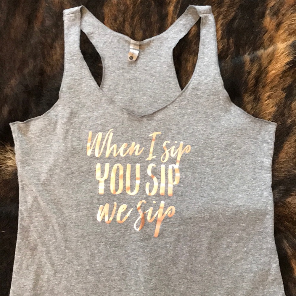 Wine tasting racer back tank size Large